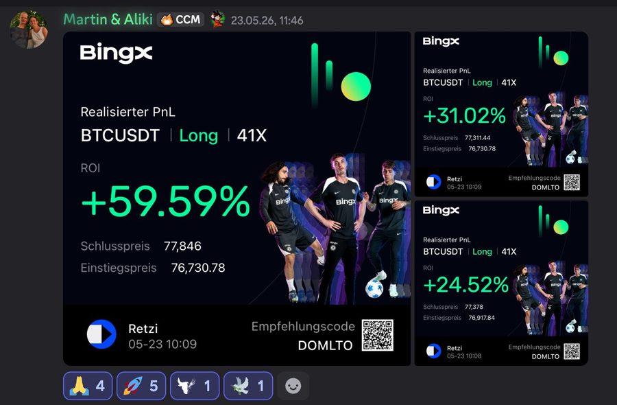 Martin und Aliki: BTC Long auf BingX